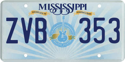 MS license plate ZVB353