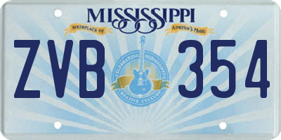 MS license plate ZVB354