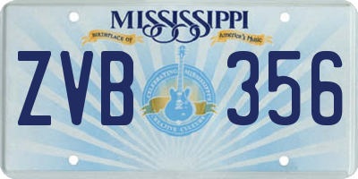 MS license plate ZVB356