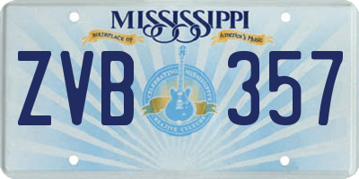 MS license plate ZVB357