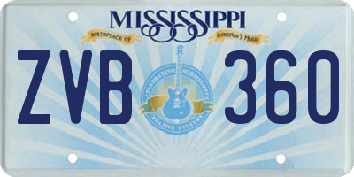 MS license plate ZVB360
