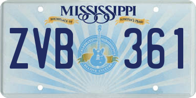 MS license plate ZVB361