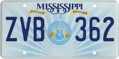 MS license plate ZVB362