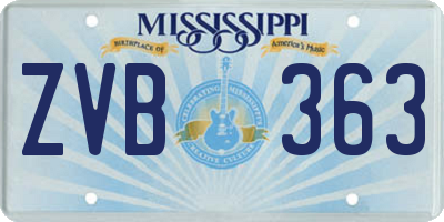 MS license plate ZVB363