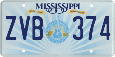 MS license plate ZVB374