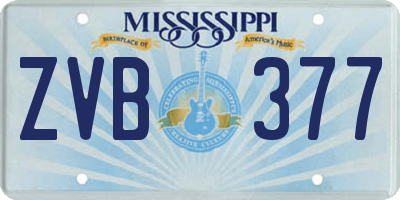 MS license plate ZVB377