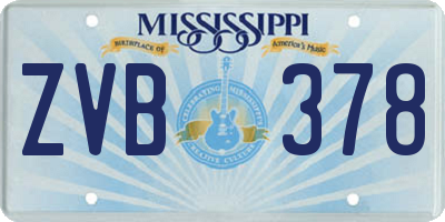 MS license plate ZVB378