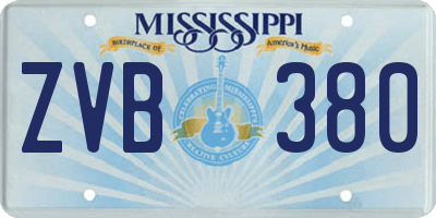 MS license plate ZVB380
