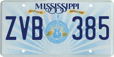 MS license plate ZVB385