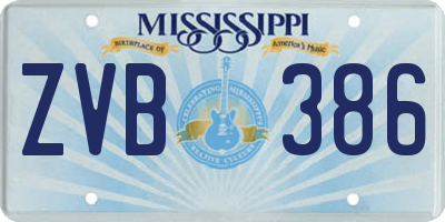 MS license plate ZVB386