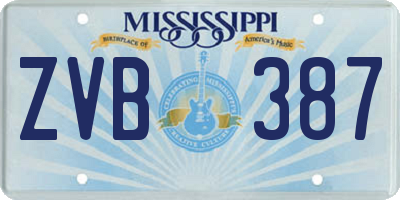 MS license plate ZVB387