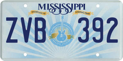 MS license plate ZVB392