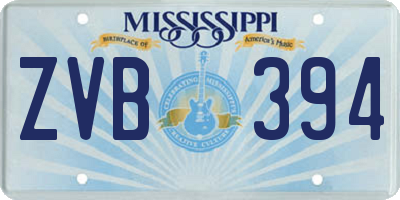 MS license plate ZVB394