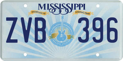 MS license plate ZVB396