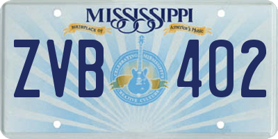 MS license plate ZVB402