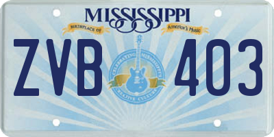 MS license plate ZVB403