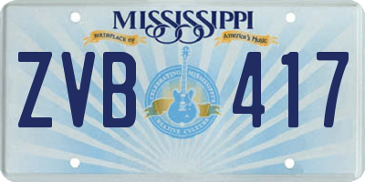 MS license plate ZVB417