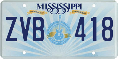 MS license plate ZVB418