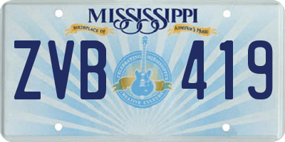 MS license plate ZVB419