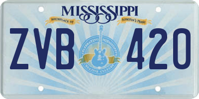 MS license plate ZVB420