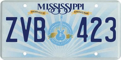 MS license plate ZVB423
