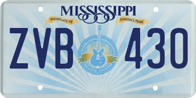 MS license plate ZVB430