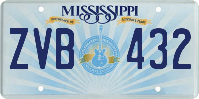 MS license plate ZVB432