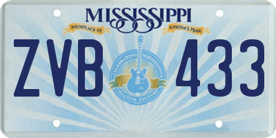 MS license plate ZVB433