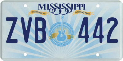 MS license plate ZVB442