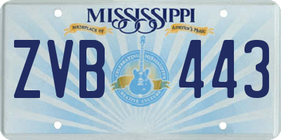 MS license plate ZVB443