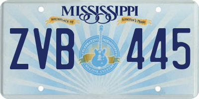 MS license plate ZVB445