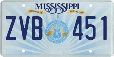 MS license plate ZVB451