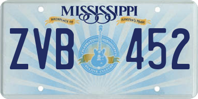 MS license plate ZVB452