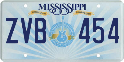 MS license plate ZVB454
