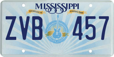 MS license plate ZVB457