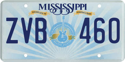 MS license plate ZVB460