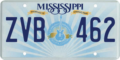 MS license plate ZVB462