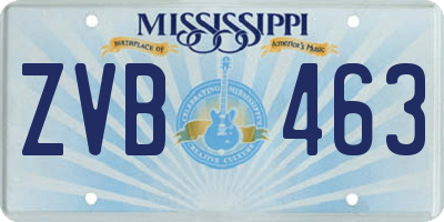 MS license plate ZVB463