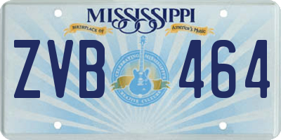 MS license plate ZVB464