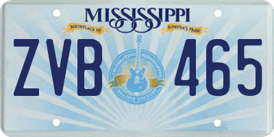 MS license plate ZVB465