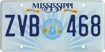 MS license plate ZVB468