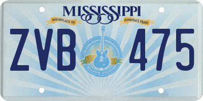 MS license plate ZVB475