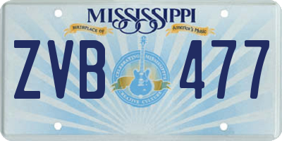 MS license plate ZVB477