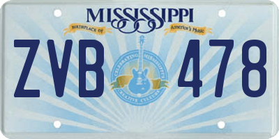 MS license plate ZVB478
