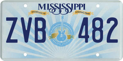MS license plate ZVB482