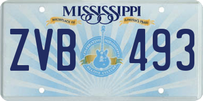 MS license plate ZVB493