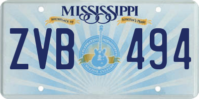 MS license plate ZVB494
