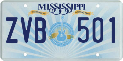 MS license plate ZVB501