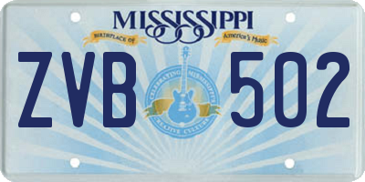 MS license plate ZVB502