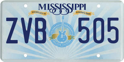 MS license plate ZVB505